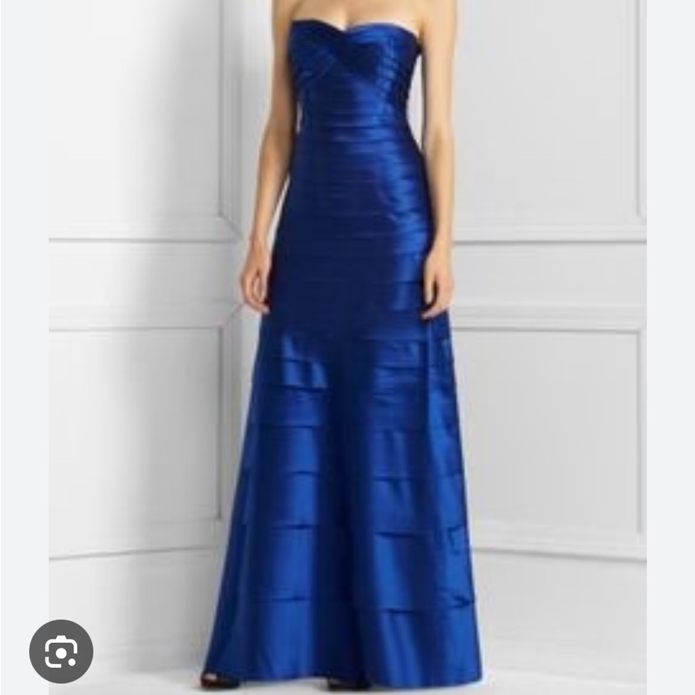 BCBG royal blue layered strapless dress